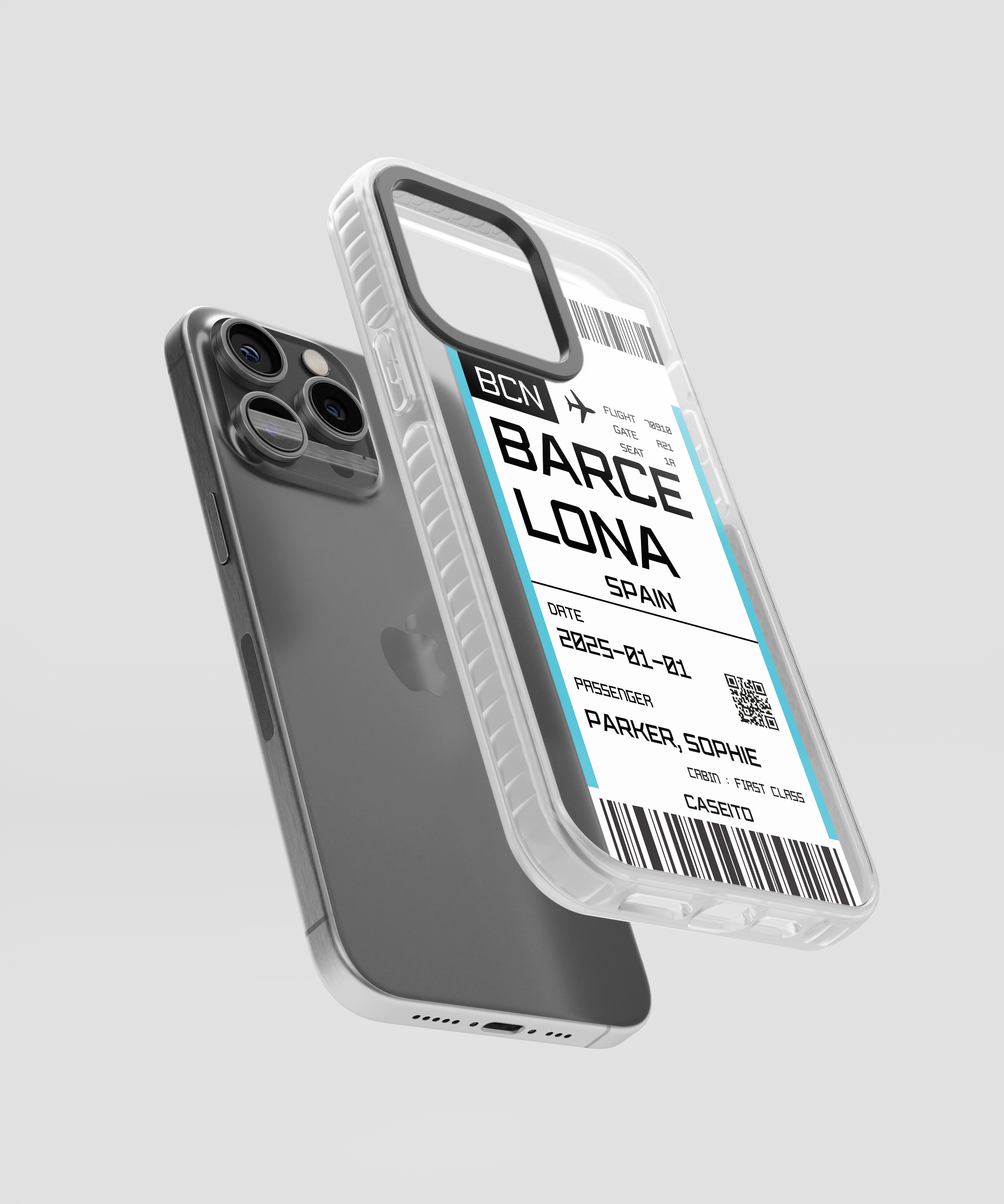 Barcelona Boarding Pass iPhone Case