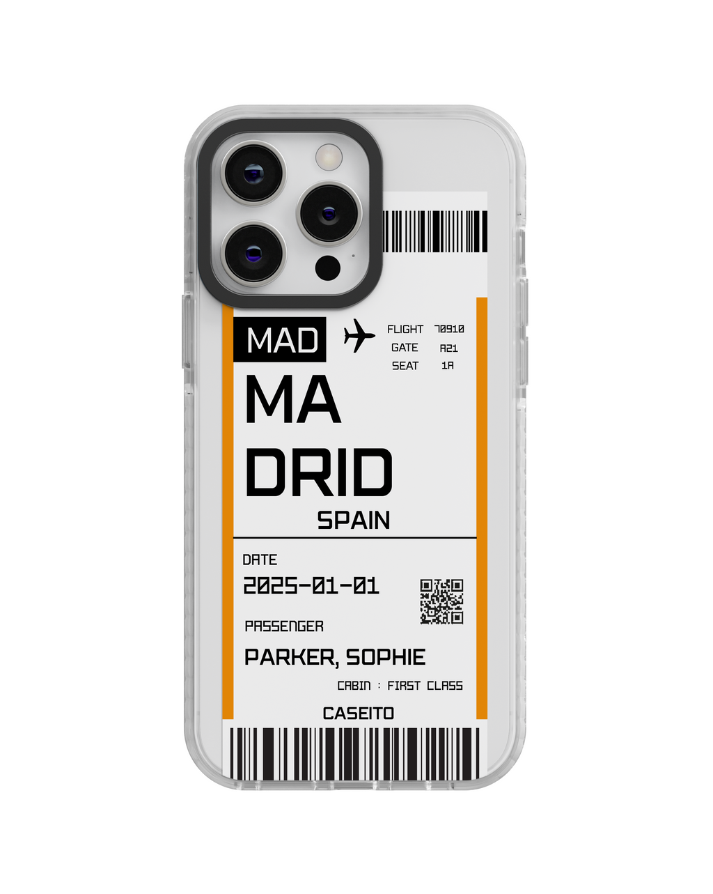 Madrid Boarding Pass iPhone Case