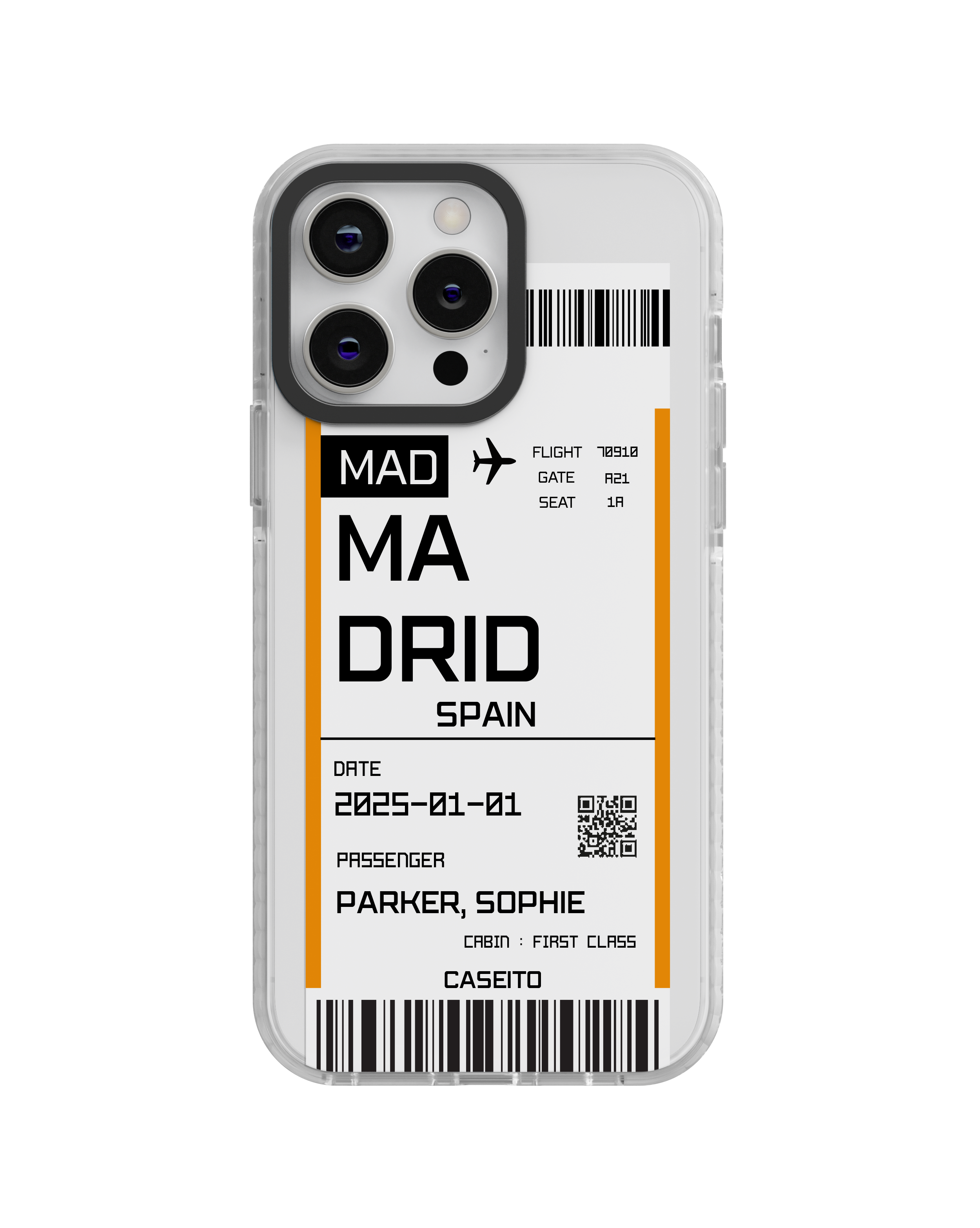 Madrid Boarding Pass iPhone Case