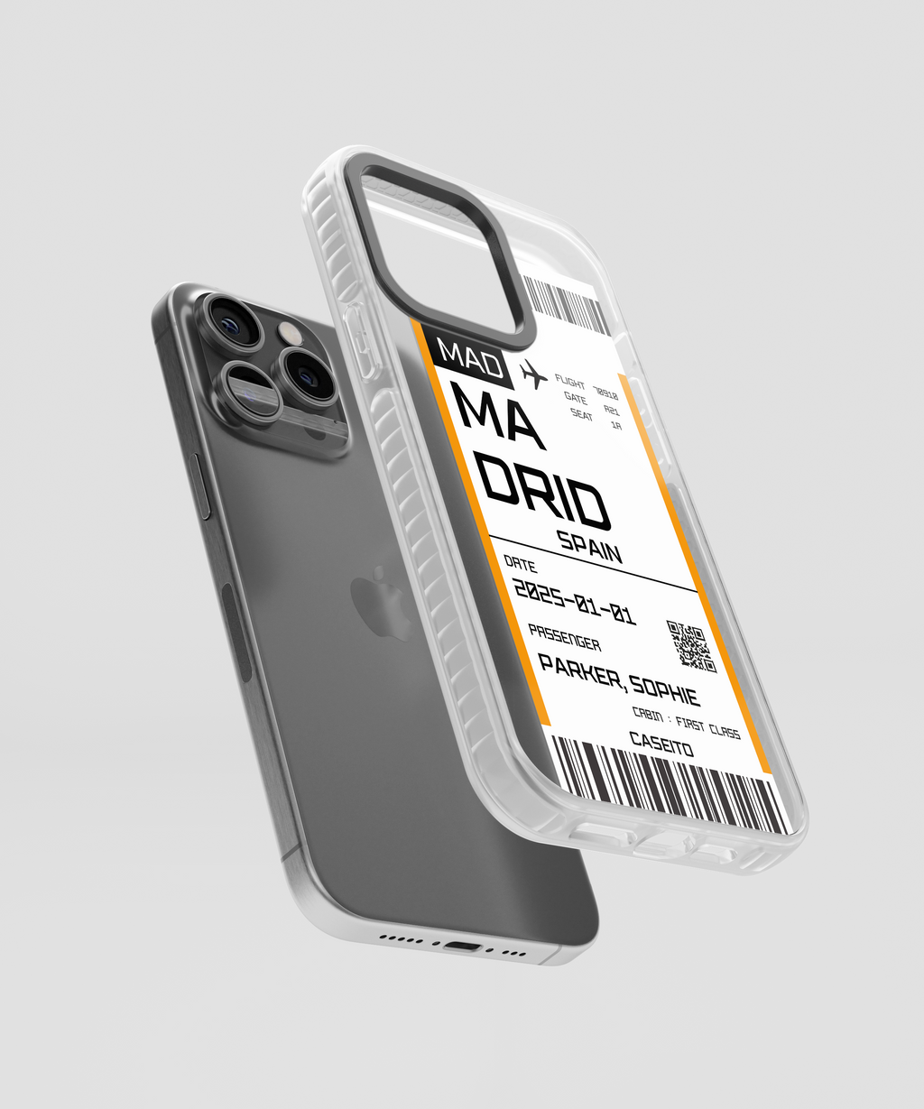 Madrid Boarding Pass iPhone Case