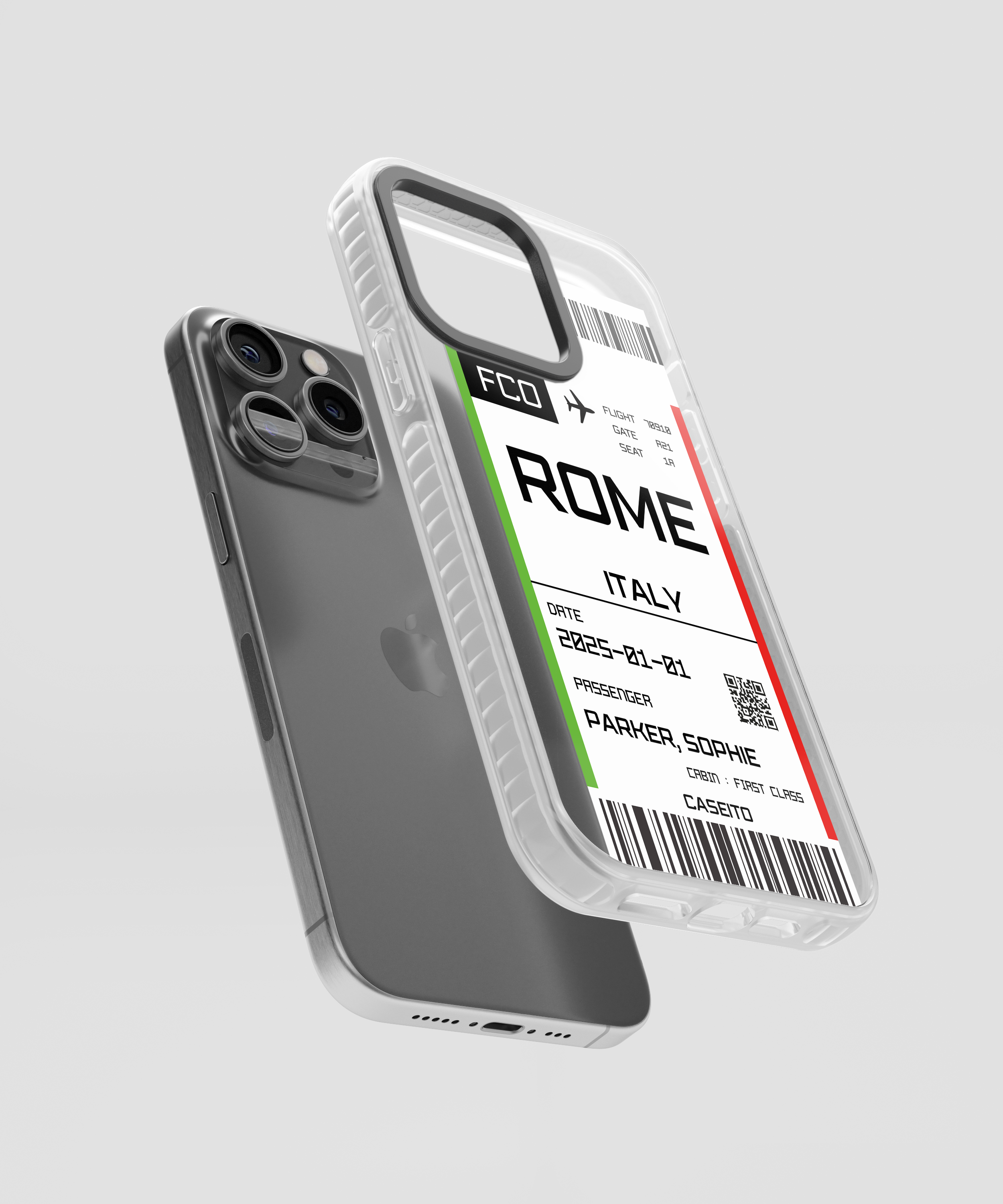 Rome Boarding Pass iPhone Case