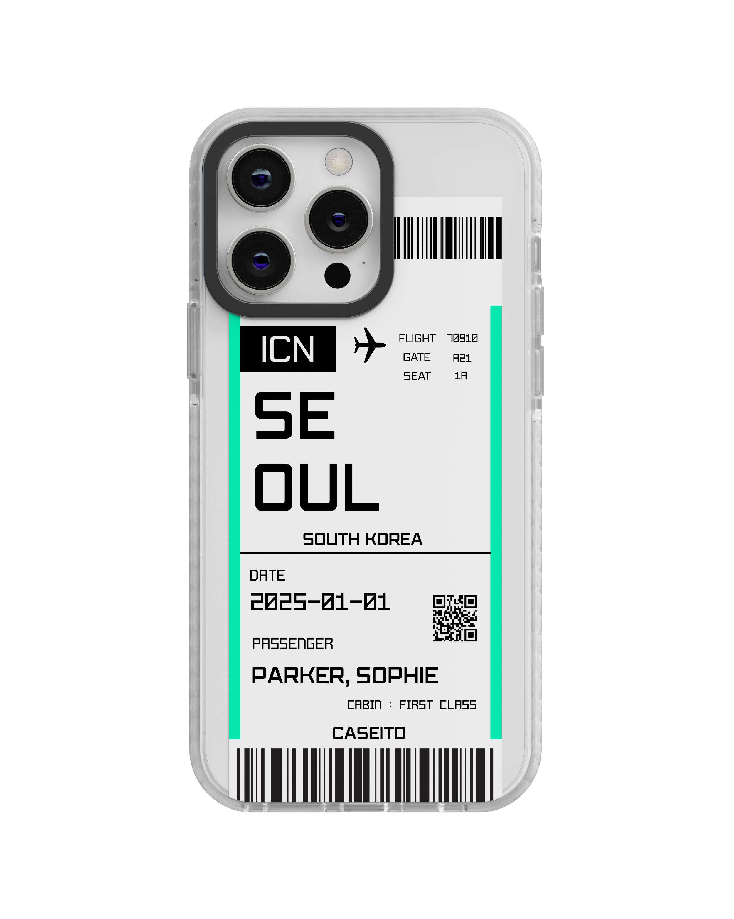 Seoul Boarding Pass iPhone Case