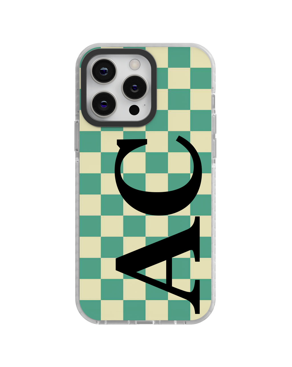 Green Checkered Personalised iPhone Case